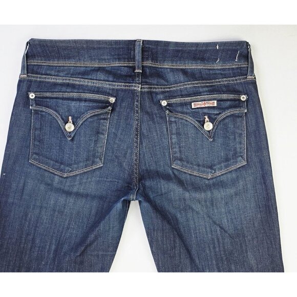 Hudson Size 30X32 Womens Ginny Crop Straight With Cuff Blue Denim 5 Pocket Jeans - Picture 11 of 13